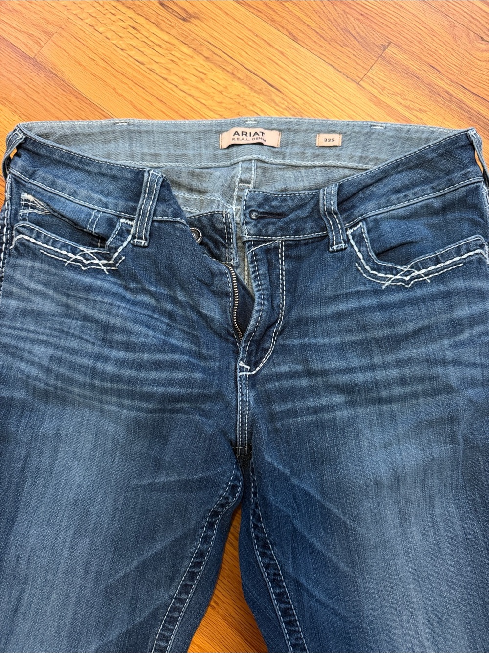 Ariat Women's Dark Blue Boot Cut Jeans with Contrast Stitching